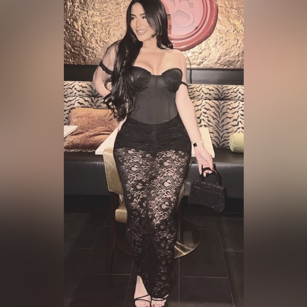 Elegant Black Lace Corset Dress